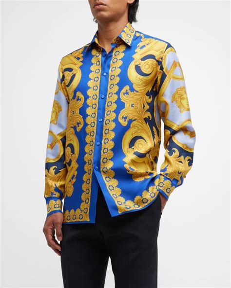 versace silk shirt for men|Altro.